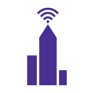 business tower with wifi icon