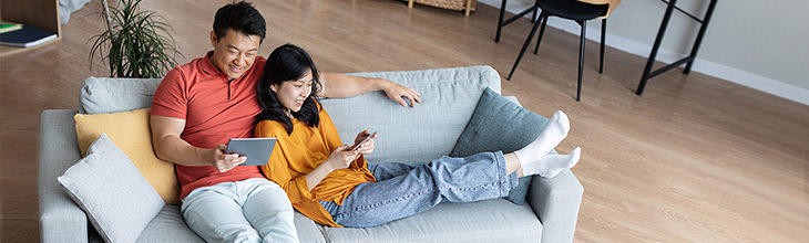 Couple using eero wifi in their home